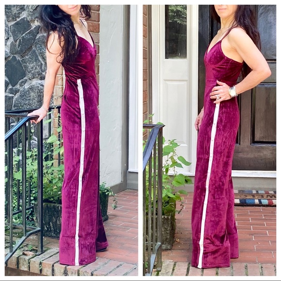#07 FABULOUS VELVET WIDE LEG JUMPSUIT WITH SIDE DETAIL - Picture 3 of 13